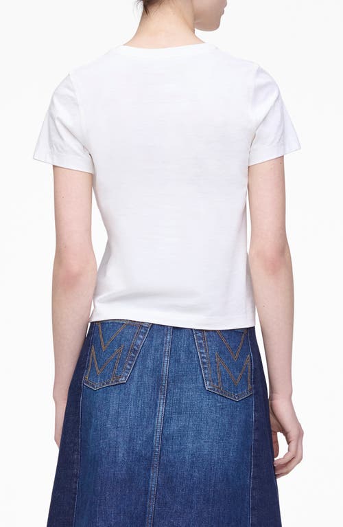 Marc Jacobs Flocked Daisy Logo Slim Cut T-shirt In White