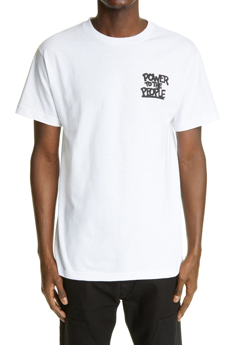 Power to the People Cotton Graphic Tee (Nordstrom Exclusive), Main, color, WHITE