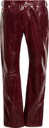 Martine Rose Low Rise Crinkled Faux Leather Straight Leg Pants