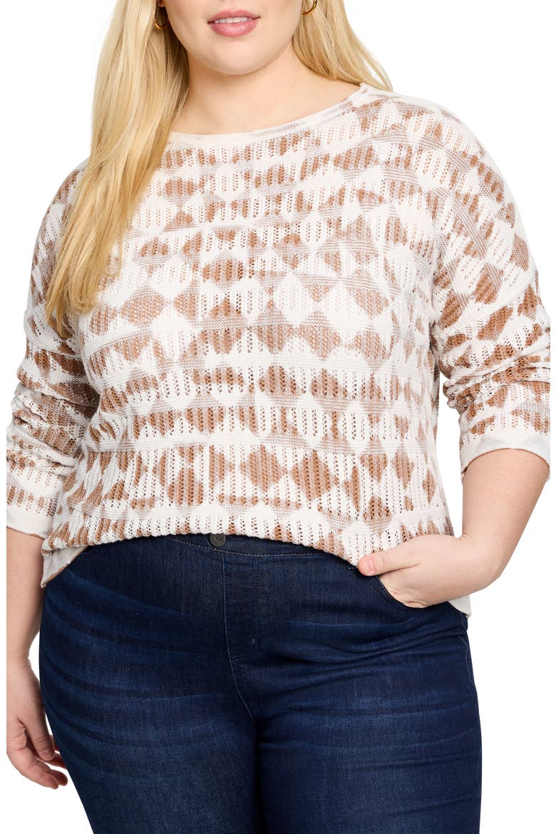 Cotton Open Stitch Sweater, Main, color, NEUTRAL MULTI
