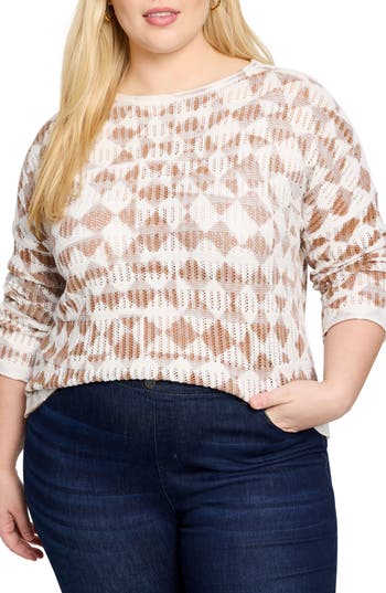 Nic + Zoe Nic+zoe Open Stitch Sweater In Multi