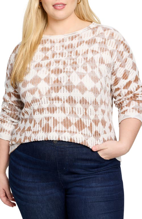 Nic + Zoe Nic+zoe Open Stitch Sweater In Neutral Multi