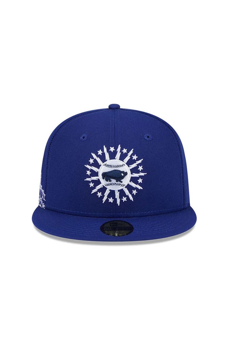 Men's New Era  Dark Blue Buffalo Bisons Theme Nights 59FIFTY Fitted Hat, Alternate, color, Dark Blue