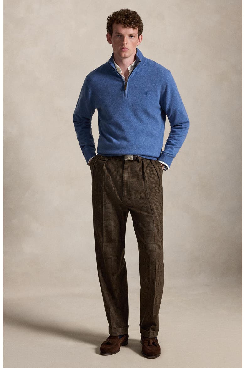 Regular Fit Wool Quarter Zip Sweater, Alternate, color, BLUEBORG