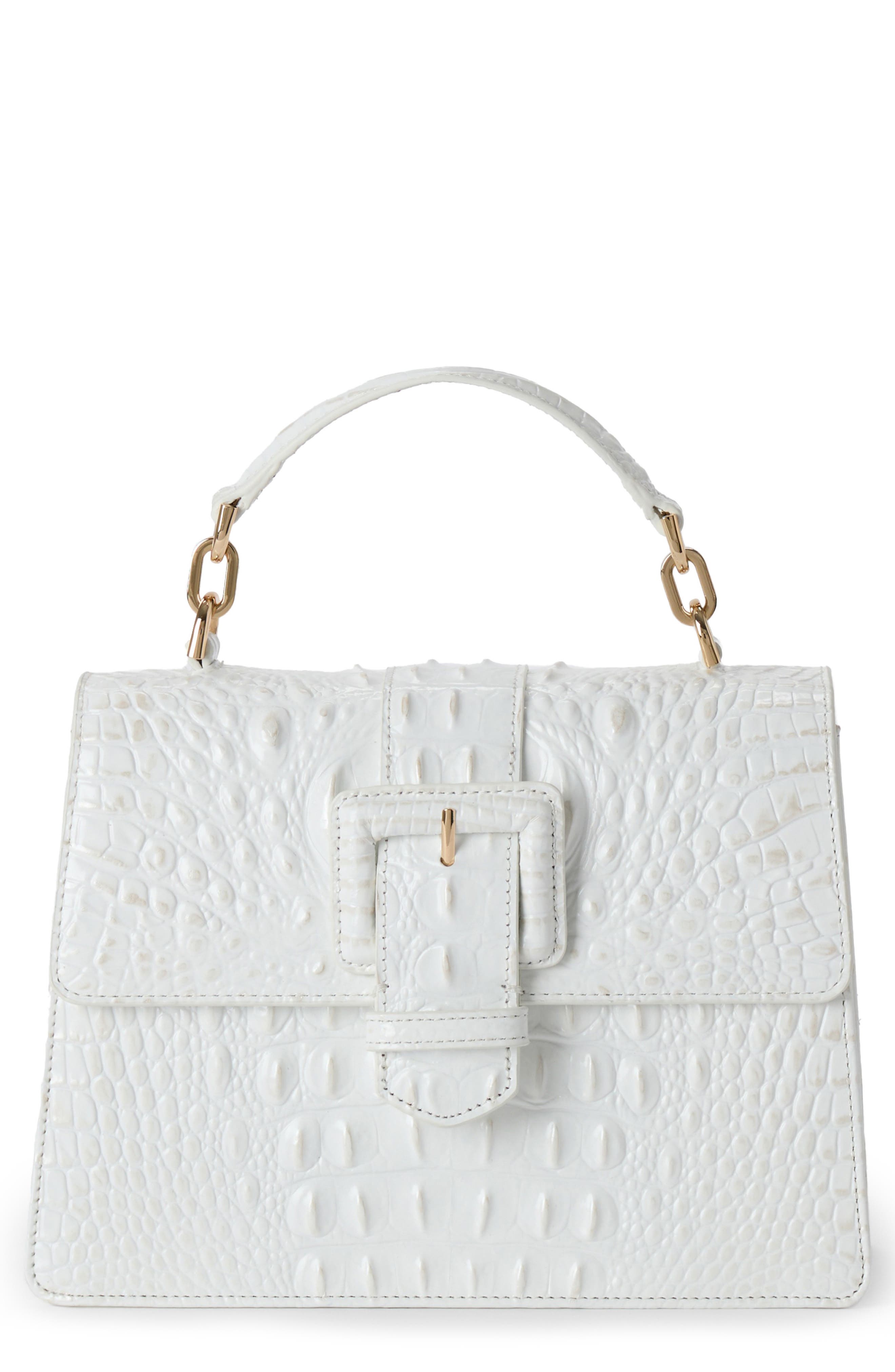 Brahmin Small Hallie Croc Embossed Leather Top Handle Bag, Main, color, 
