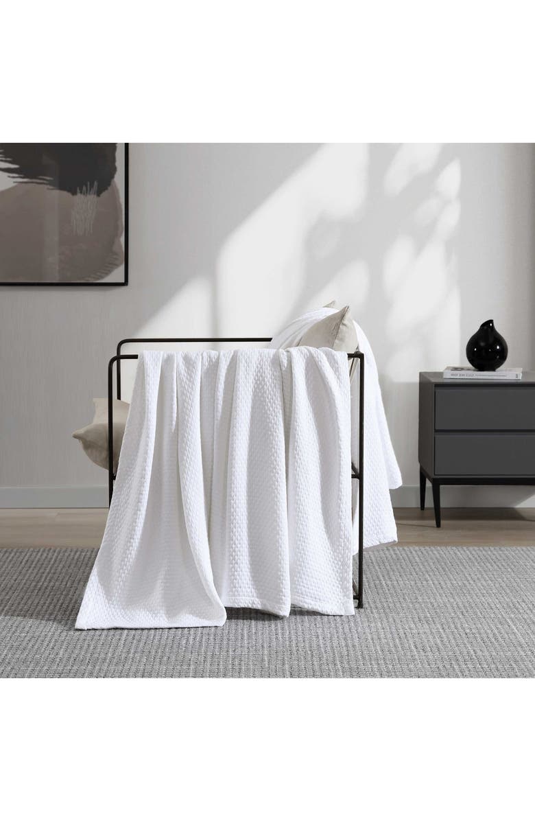 Vera Wang Matelassé Cotton Jacquard Blanket, Alternate, color, White