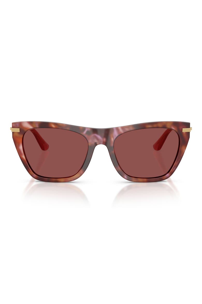 55mm Square Sunglasses, Main, color, HAVANA BROWN / DARK VIOLET