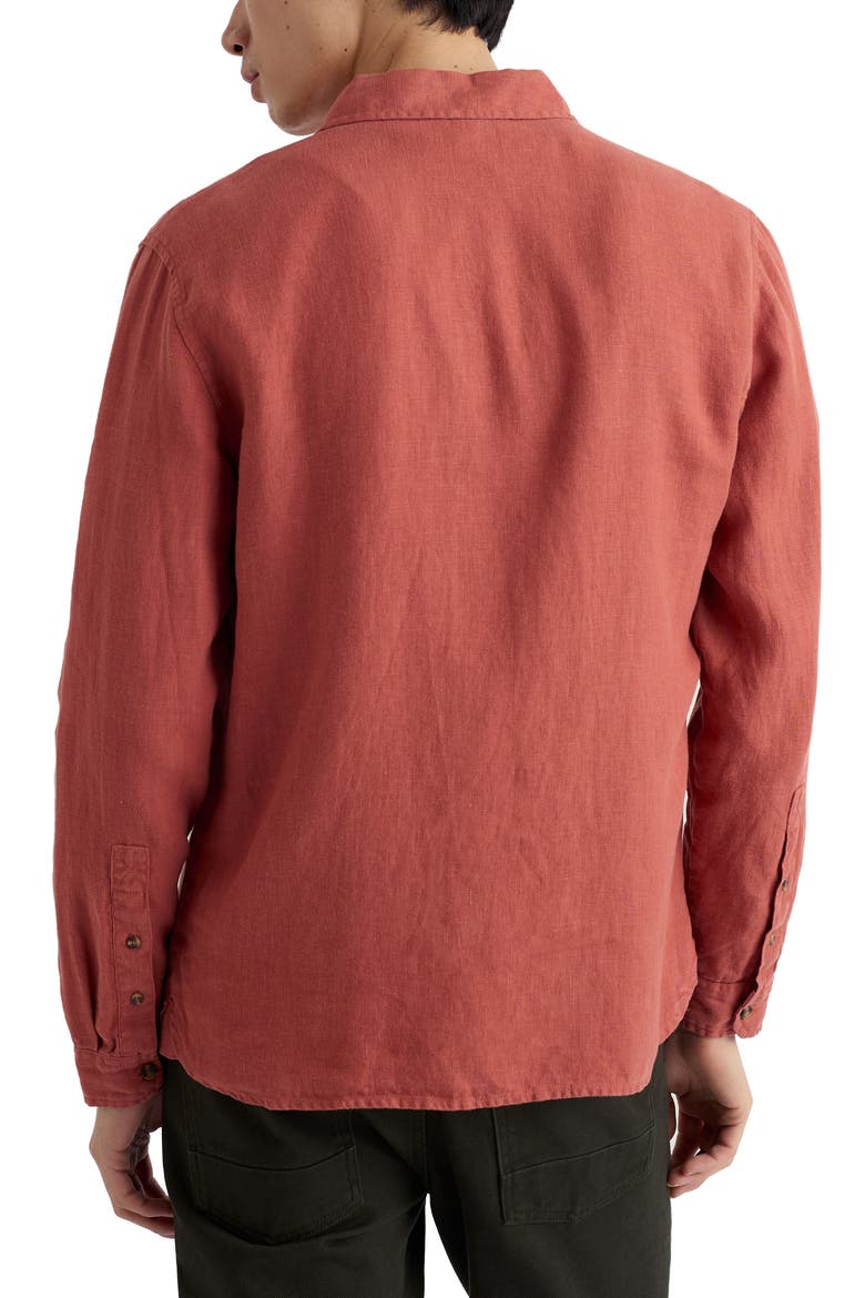 Curator Slub Linen Button-Up Shirt, Alternate, color, DUSTY COPPER