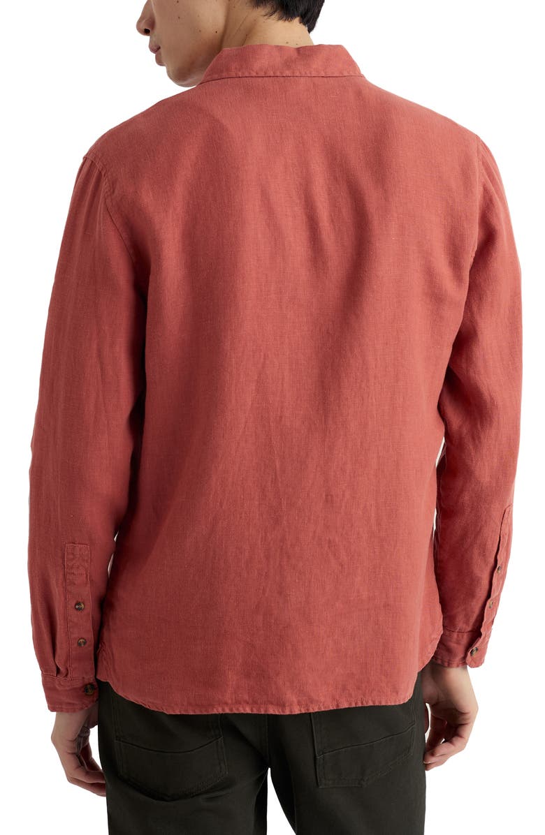 Seasalt Cornwall Curator Slub Linen Button-Up Shirt, Alternate, color, Dusty Copper
