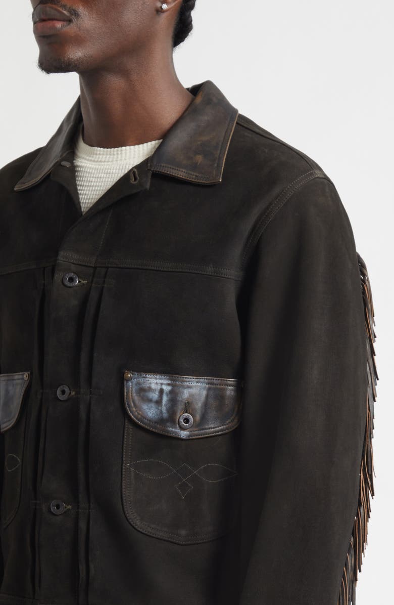 Double RL Pickett Suede Jacket, Alternate, color, Black