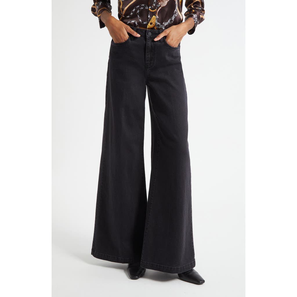 L'agence Quincy High Waist Wide Leg Jeans In Black