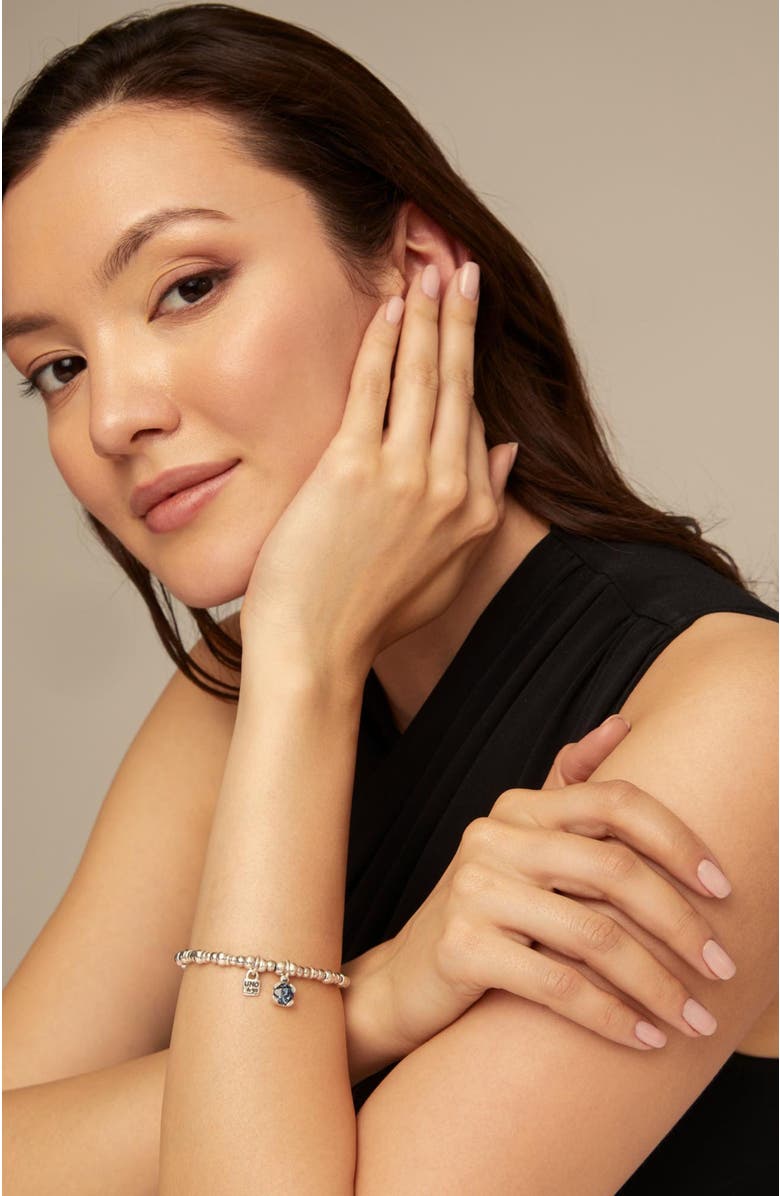 UNODE50 Blue Crystal Stretch Bracelet, Alternate, color, Silver