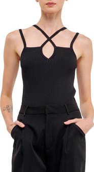 Endless Rose Cross Strap Rib Tank