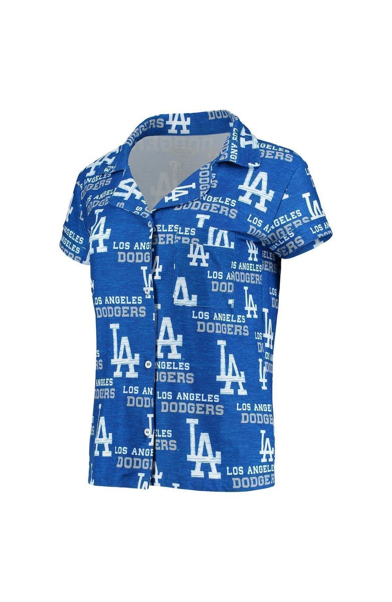 CONCEPTS SPORT Women's Concepts Sport Royal Los Angeles Dodgers Zest Allover Print Button-Up Shirt & Shorts Sleep Set, Alternate, color, 