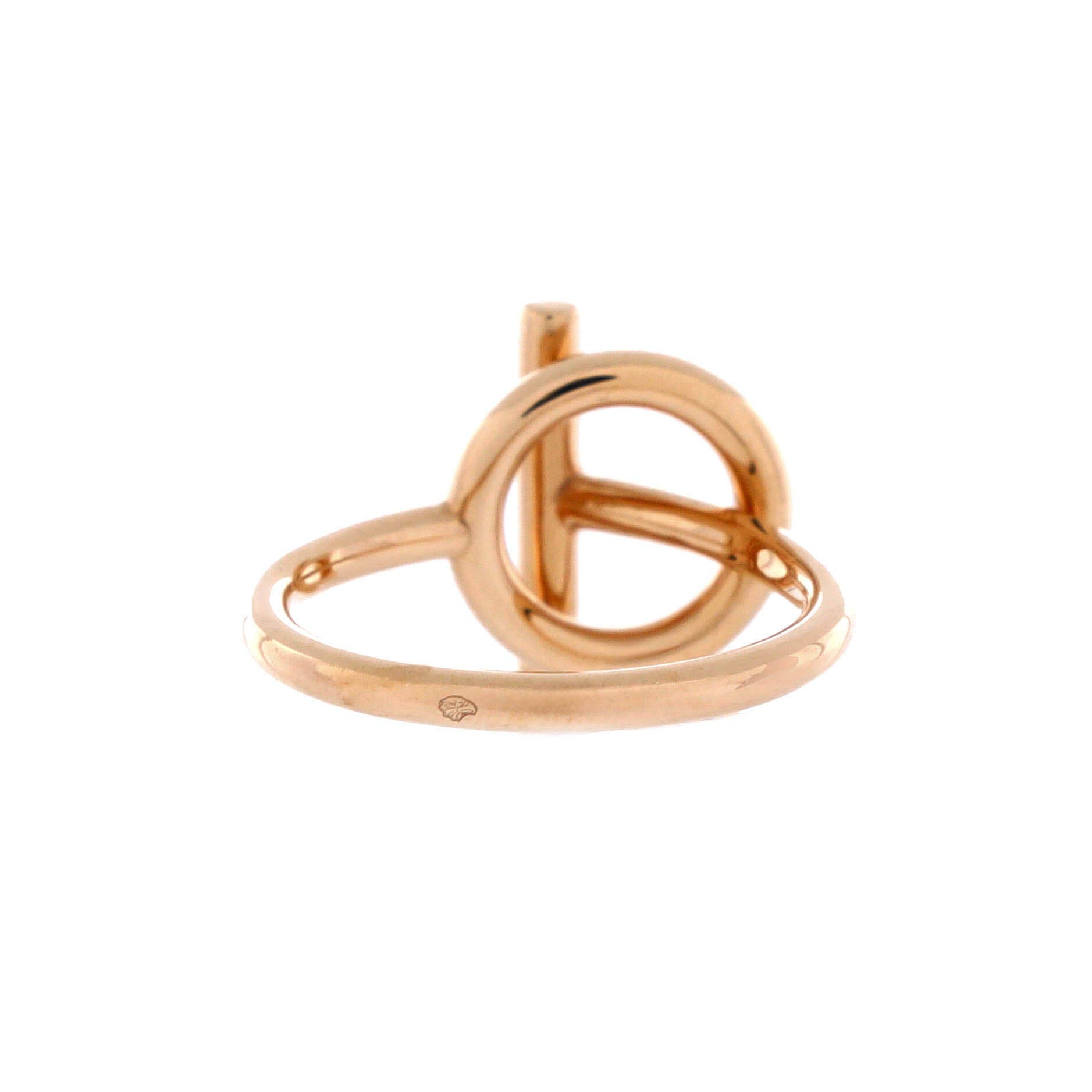 Pre-Owned Hermes Echappee Ring 18K Rose Gold and Diamonds Small, Alternate, color, Rose Gold