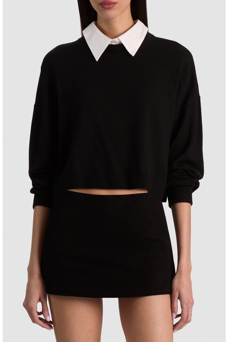 Rhett Wool Sweater with Detachable Collar, Main, color, BLACK