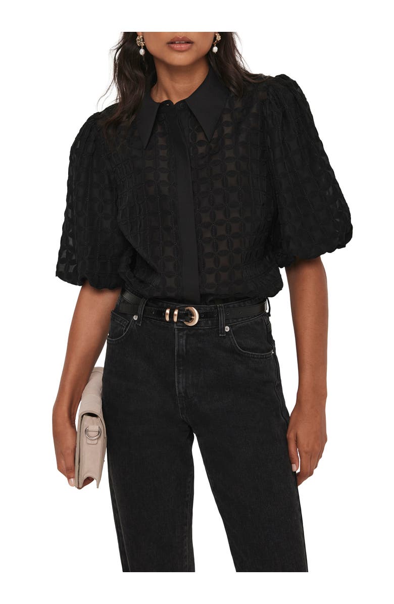 MINT VELVET Petal Detail Shirt, Alternate, color, Black