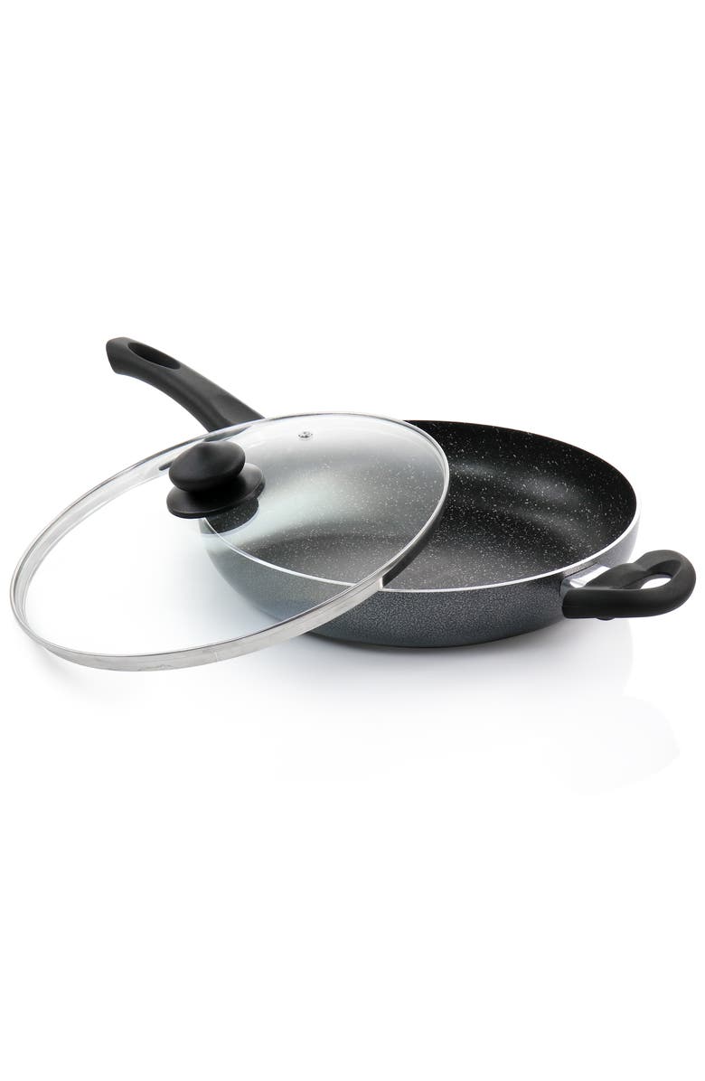 OSTER Pallermo 3.5 Quart Aluminum Nonstick Saute Pan with Lid, Alternate, color, Black