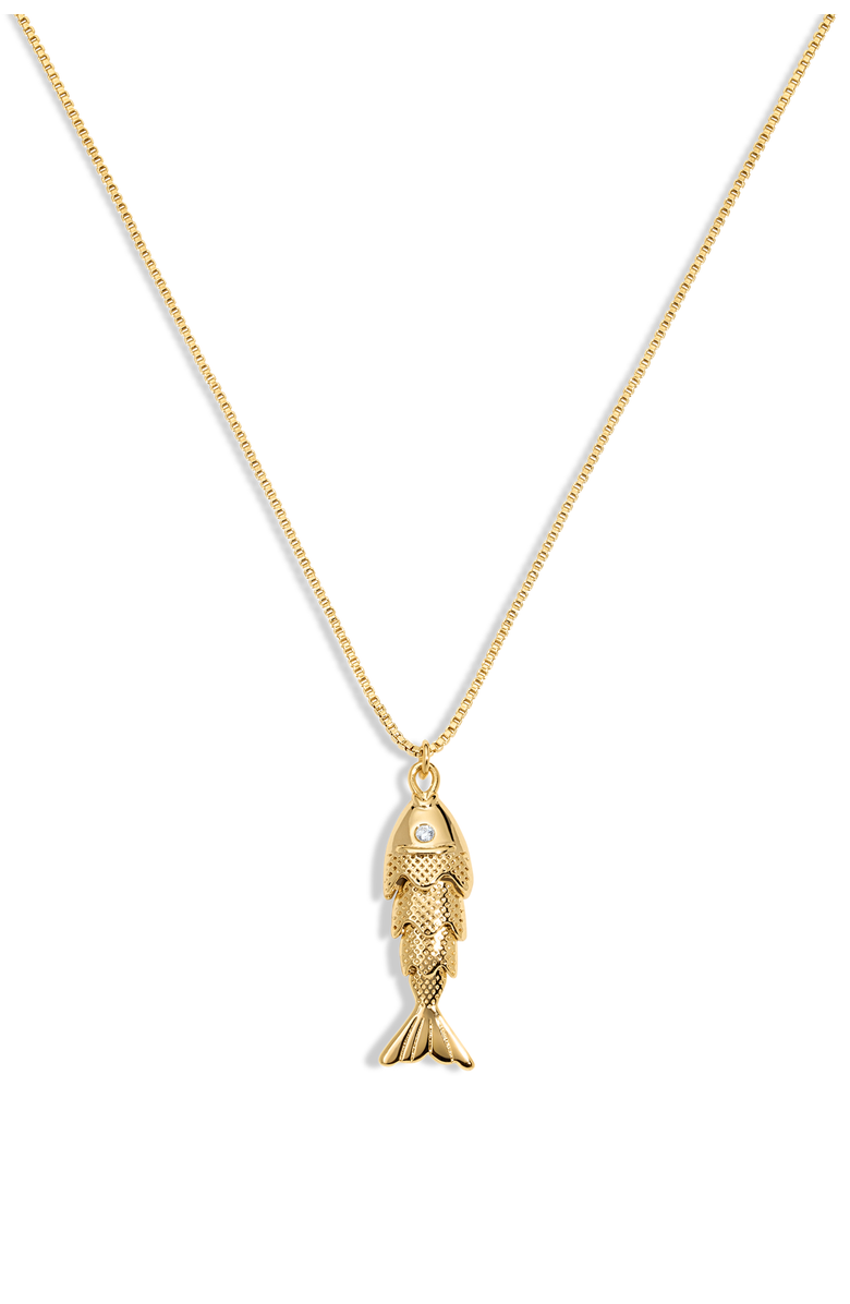 Electric Picks Summer Catch Fish Necklace, Main, color, Gold