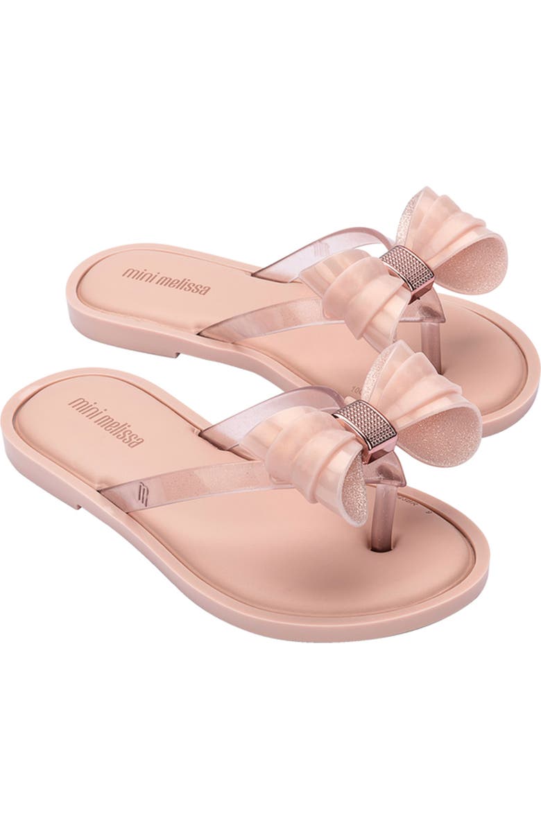 Melissa Kids' Bow Flip Flop, Main, color, Pink Glitter