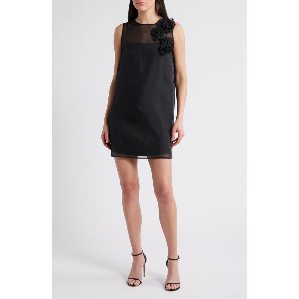 Lucy Paris Kenia Rosette Cocktail Shift Minidress in Black  product