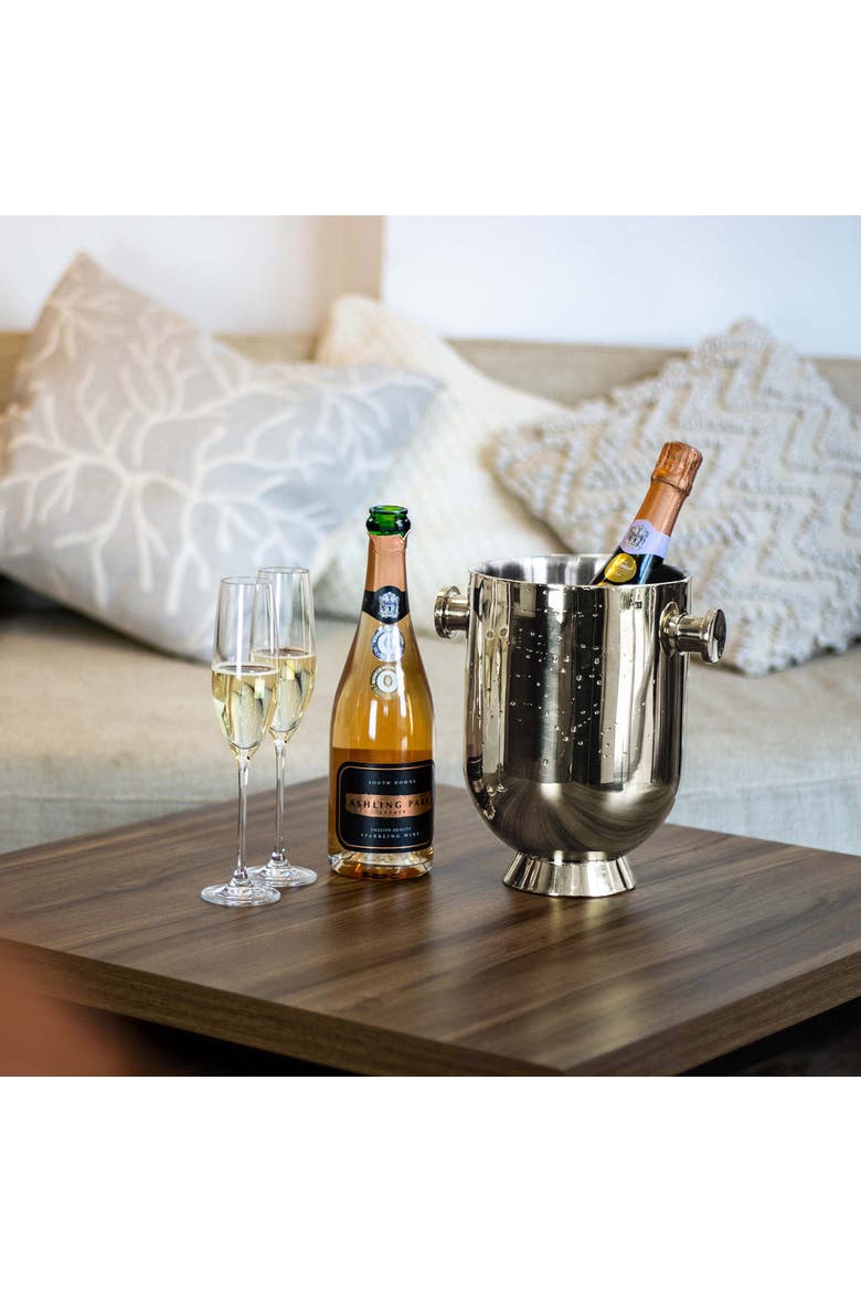 Trombone Champagne Bucket, Alternate, color, Silver