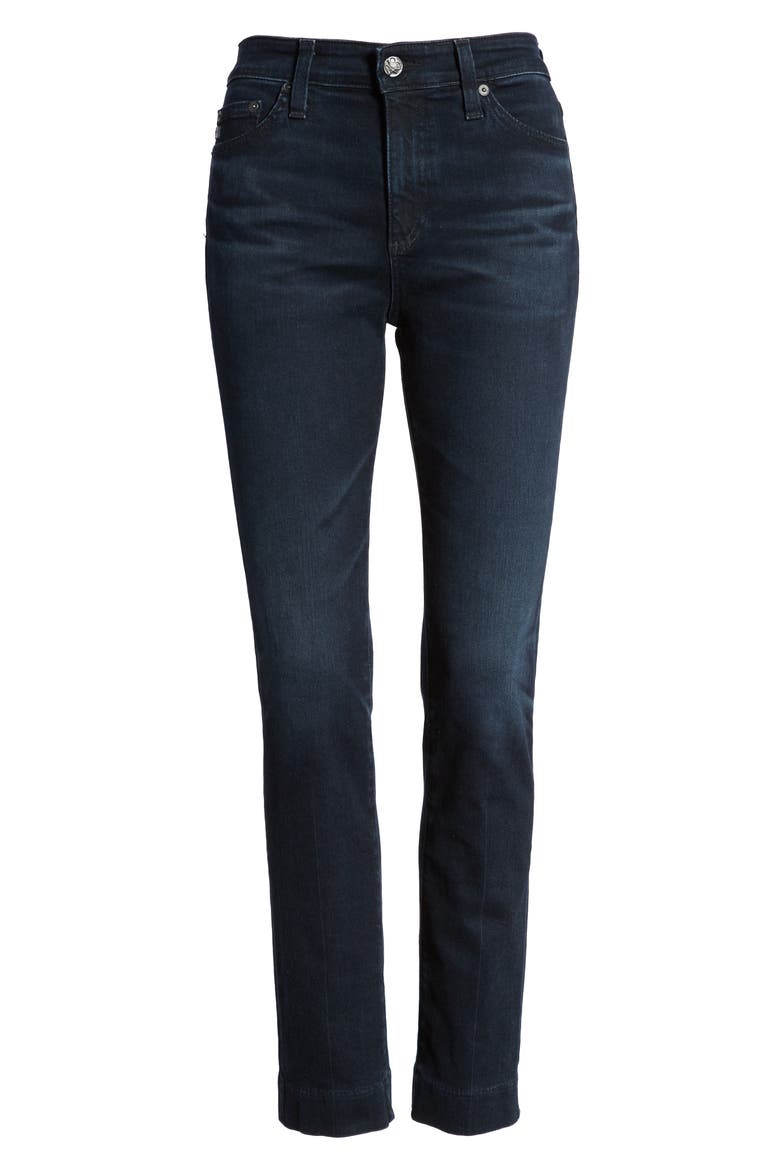 Mari High Waist Ankle Slim Straight Leg Jeans, Alternate, color, 3YRS INQUIRE