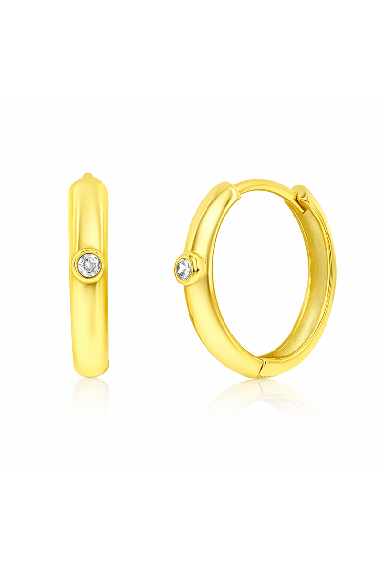 Sterling Silver Crystal Earrings, Main, color, Gold