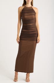 Line & Dot Marceline Mesh Body-Con Cocktail Dress
