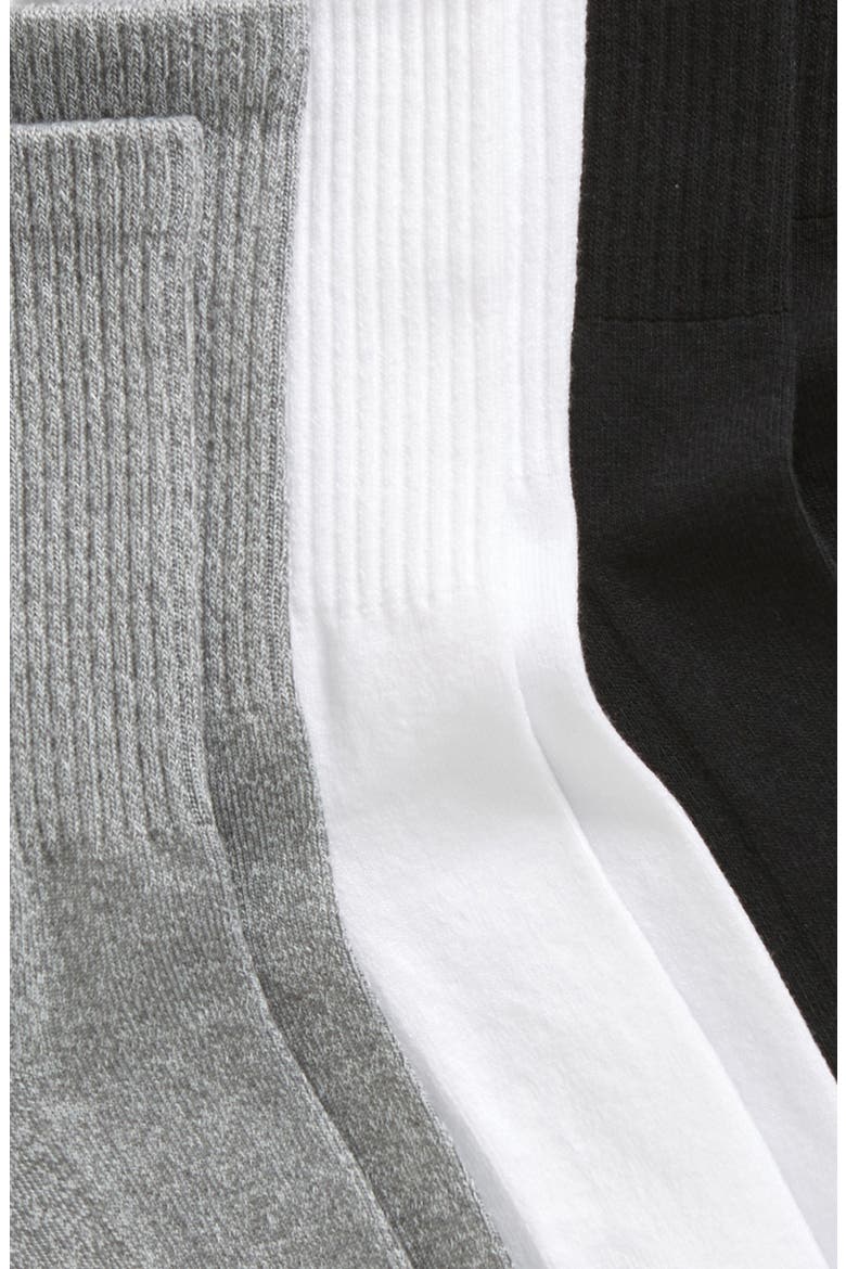 3-Pack Crew Socks, Alternate, color, WHITE MULTI