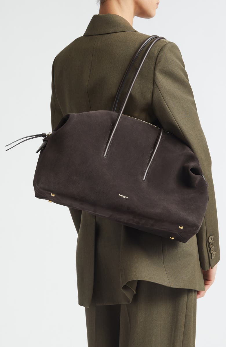 DeMellier The Stockholm Leather Top Handle Bag, Alternate, color, Dark Chocolate