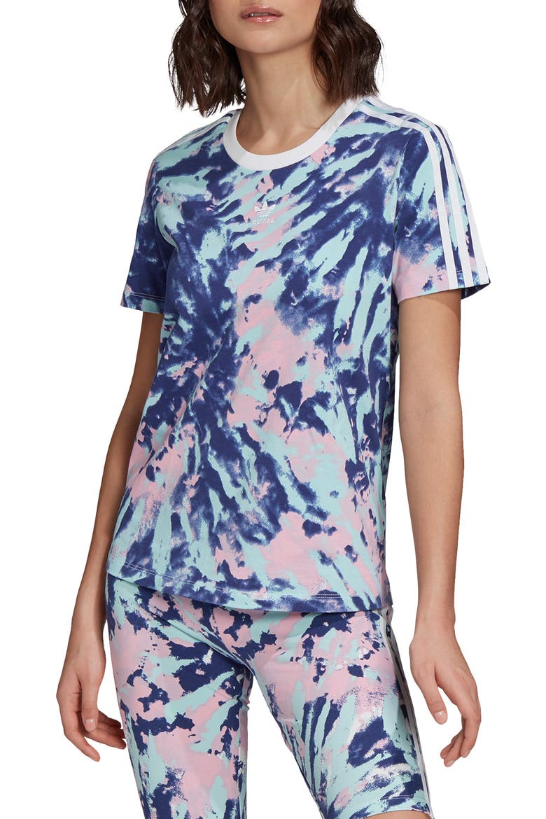 Tie Dye T-Shirt, Main, color, MULTICOLOR/BLUE/PINK/ INDIGO