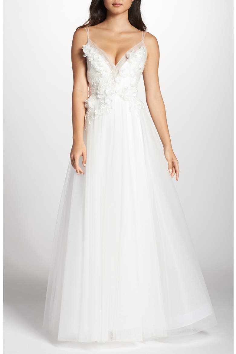 Embellished Tulle Ballgown, Main, color, IVORY