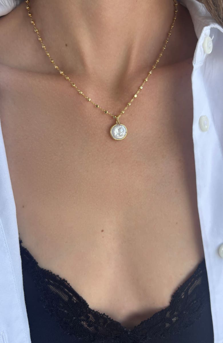 st. Moran Freshwater Pearl Pendant Necklace, Alternate, color, White