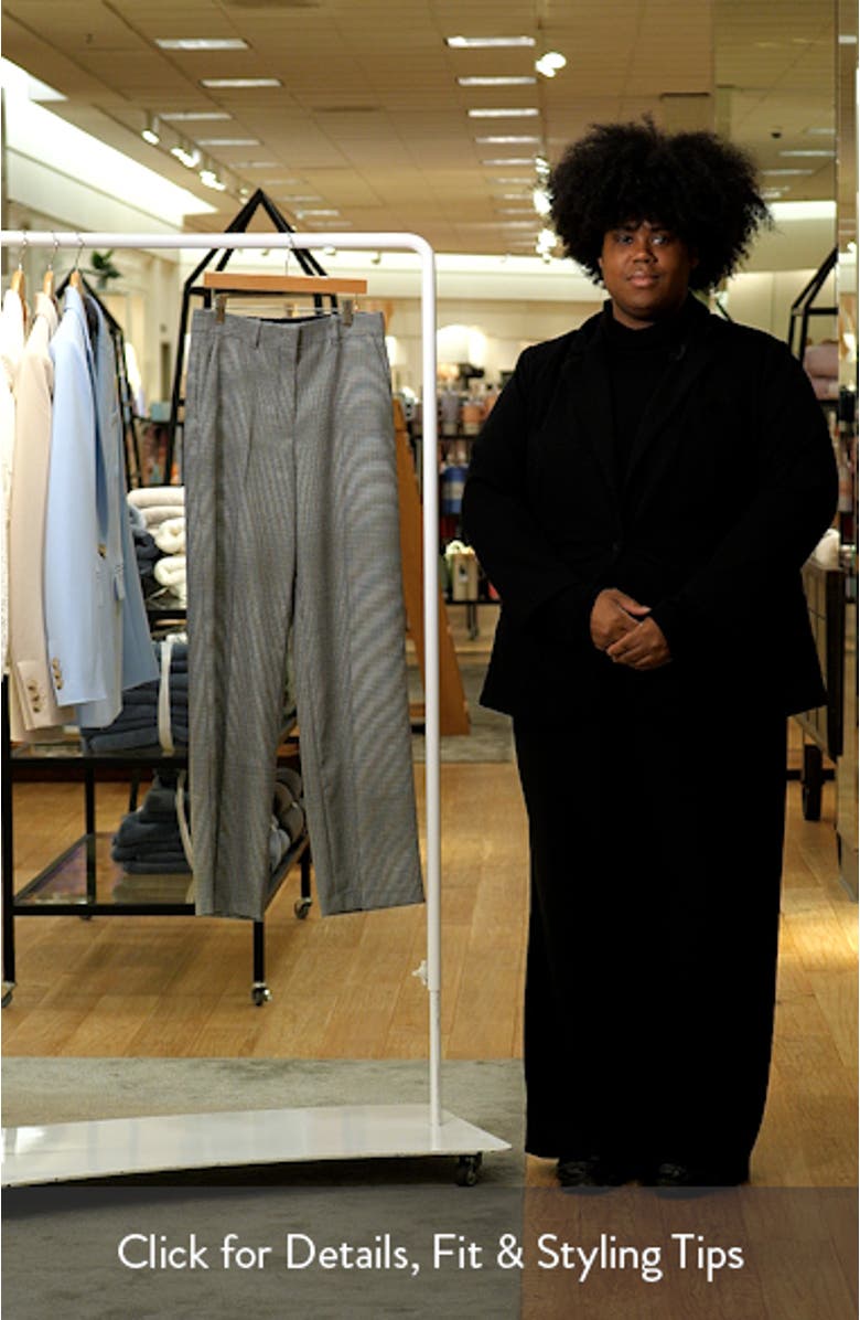 Plaid Wide Leg Wool Blend Pants, sales video thumbnail