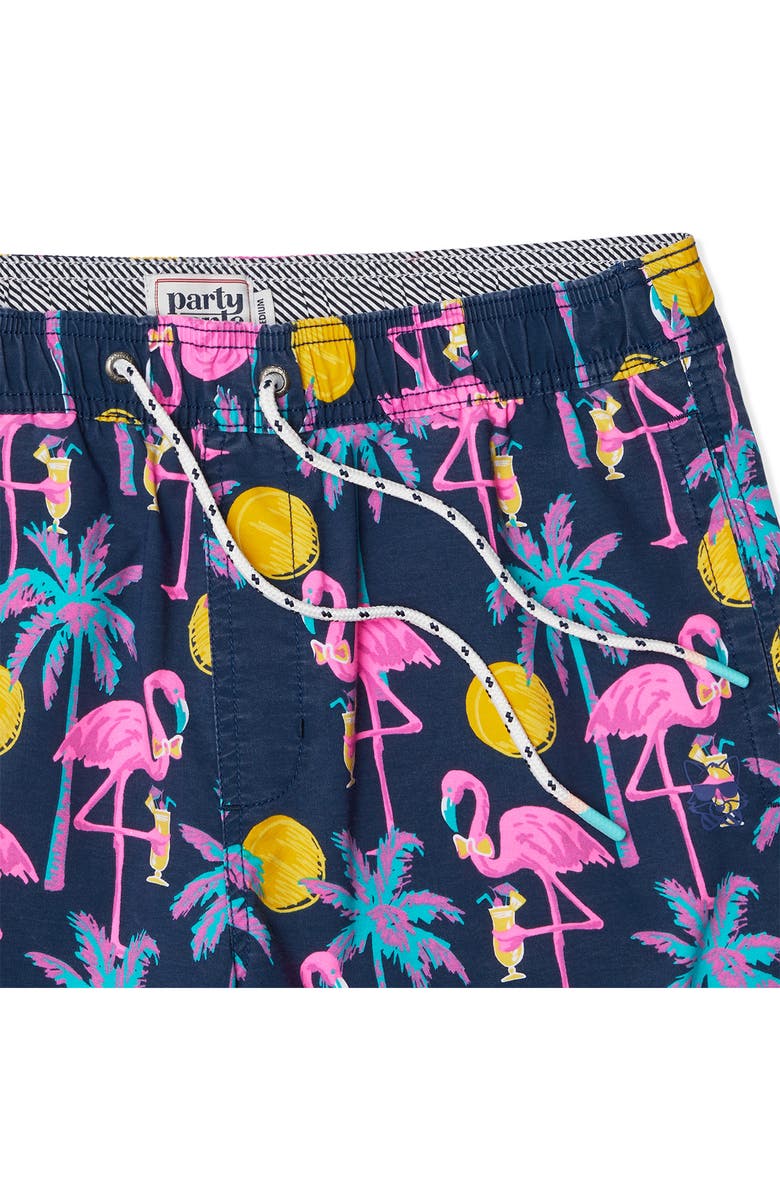 Party Pants How's Mai Tie Swim Trunks, Alternate, color, Navy