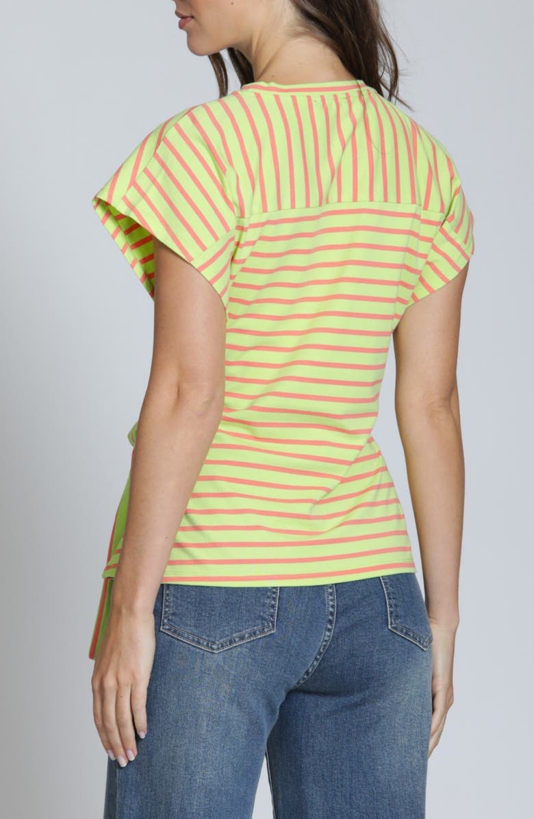 APNY Stripe Side Tie T-Shirt, Alternate, color, Citrine Orange Multi