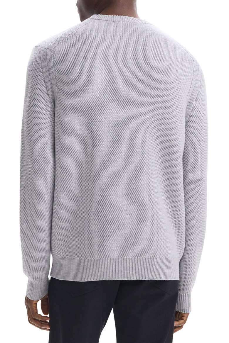 Honeycomb Merino Wool Crewneck Sweater, Alternate, color, VAPOR MELANGE - BGK