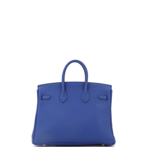 Pre-owned Hermes Hermes Birkin Handbag Blue Togo With Gold Hardware 25 In Blue