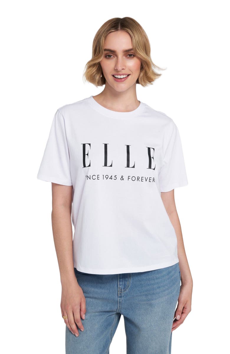 ELLE Collection Graphic Tee T-Shirt, Main, color, White/Black