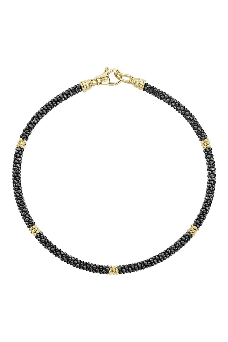 Gold & Black Caviar Rope Bracelet, Main, color, GOLD