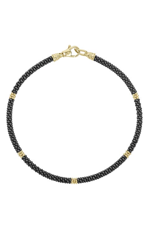 Gold & Black Caviar Rope Bracelet