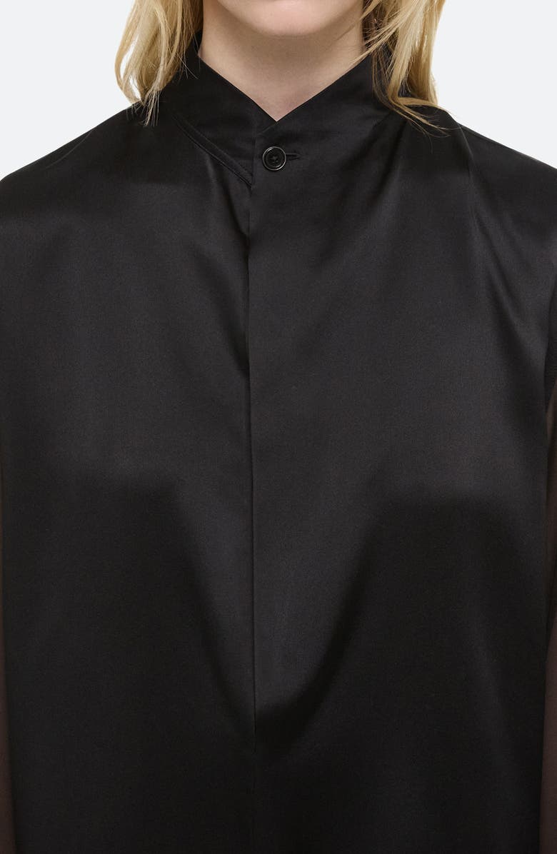 Helmut Lang Relaxed Fit Silk Shirt, Alternate, color, Black