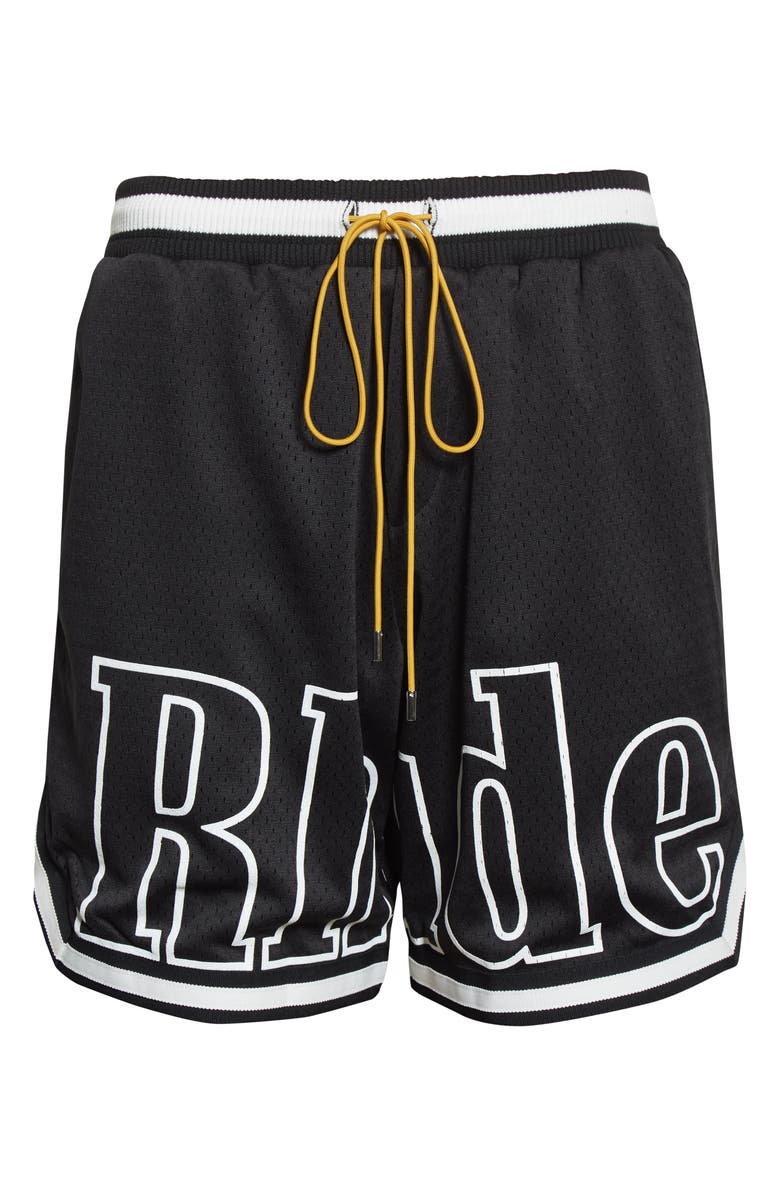 Rhude Court Logo Mesh Athletic Shorts, Alternate, color, 