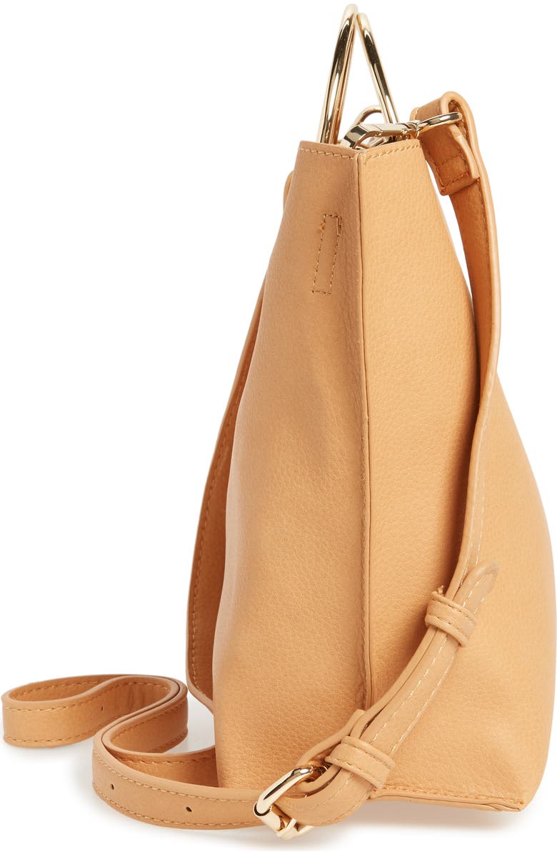 BP. Metal Handle Faux Leather Crossbody Bag, Alternate, color,