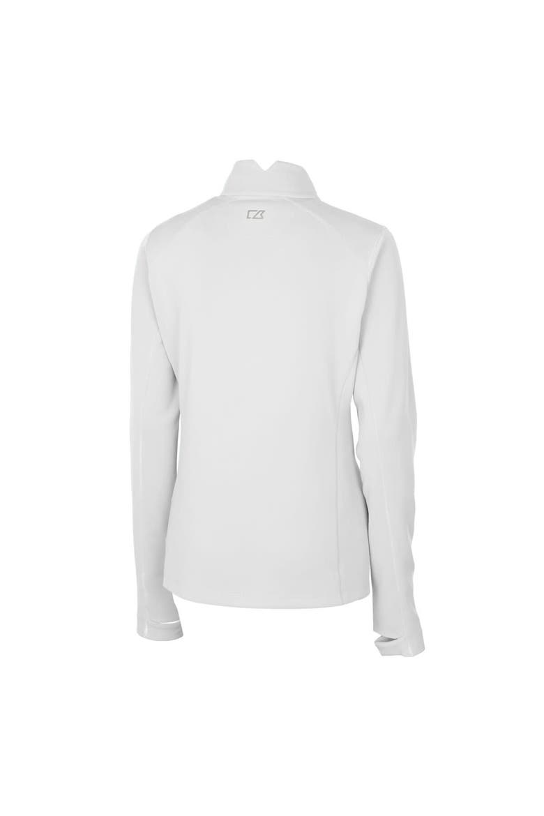 Women's Cutter & Buck  White Tulsa Drillers Traverse DryTec Stretch Quarter-Zip Pullover Top, Alternate, color, White