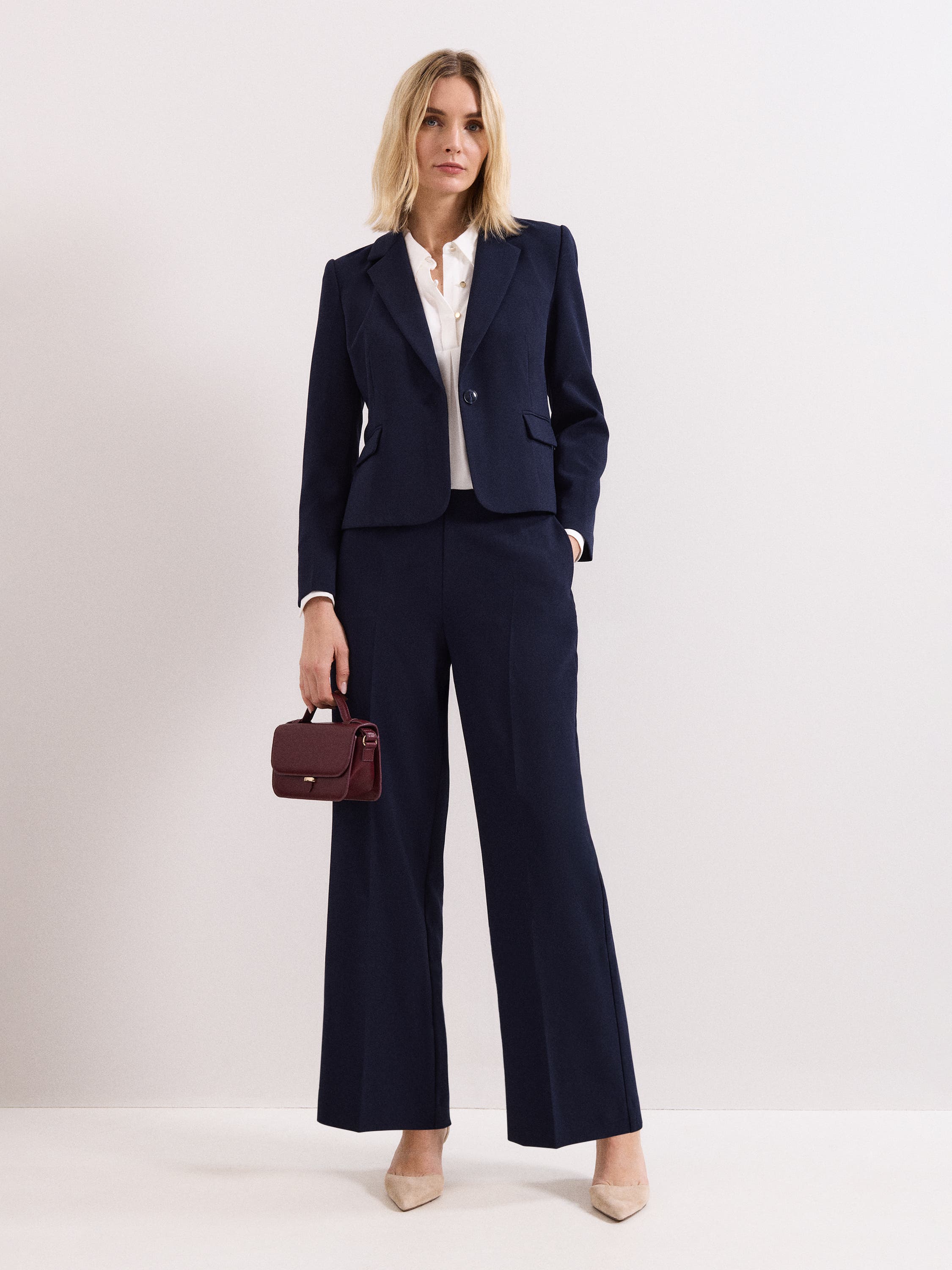 Aubrie Single Button Cropped Blazer - image 2