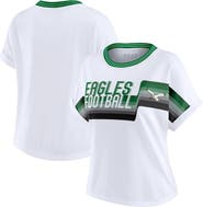 WEAR by Erin Andrews Women's WEAR by Erin Andrews White Philadelphia Eagles Cropped Center Stripe Dolman T-Shirt