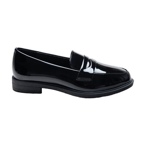 Moustache Patent-finish Penny Loafers In Black