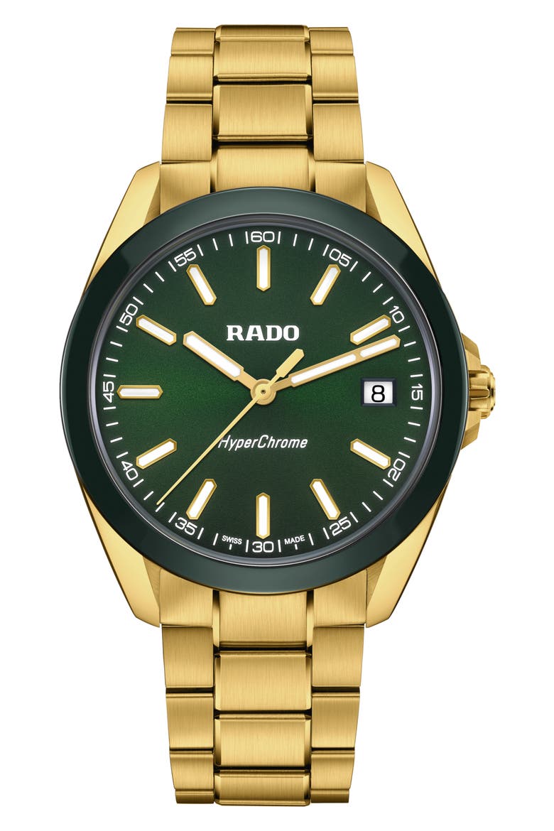 HyperChrome Bracelet Watch, Main, color, GREEN SUNRAY